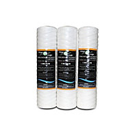 FilterLogic 3 x 10" 1 Micron String Wound Sediment Filters for Hard Water,WVO and all aquarium, ponds / Bio Diesel / Vegetable oil