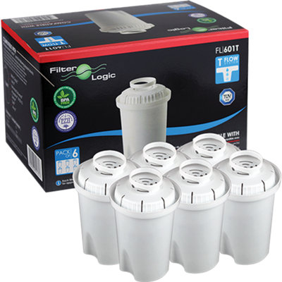 FilterLogic FL601 Water Filter Cartridges Compatible with Brita Classic (6 pack)