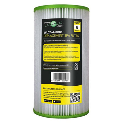 FilterLogic Spa Water Filter Compatible with Pleatco PC7-120 - Model No. SFL-07-4-8OBE