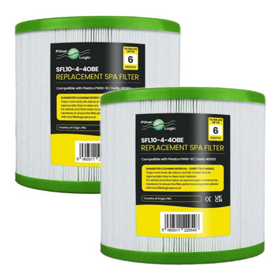 FilterLogic Spa Water Filter Compatible with Pleatco PWW10-PAIR - Model No. SFL-10-4-4OBE