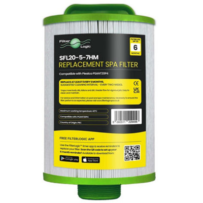 FilterLogic Spa Water Filter with Compatible with Pleatco PSANT20P4 - Model No. SFL-20-5-7HM