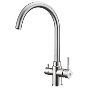 FilterLogic Tazmin 3 Way Tap - Brushed Steel with Free Filter System