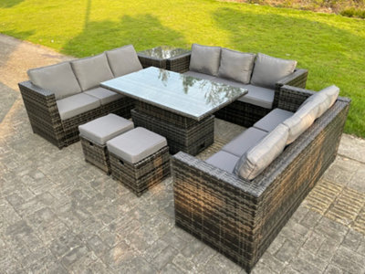 Rattan sofa set with adjustable online table