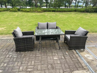 Fimous 4 Seater Outdoor Dark Grey Mixed High Back Rattan Sofa Dining Table Set Garden Furniture Patio~9331816631371 01c MP?$MOB PREV$&$width=768&$height=768