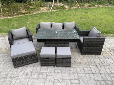 Fimous 8 Seater Outdoor Rattan Garden Furniture Sofa Set Patio ...