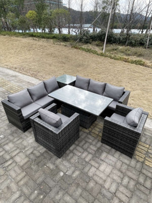 Rattan corner deals sofa 8 seater