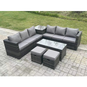 B&q rattan corner discount sofa