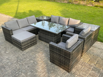 Rattan garden furniture with rise and fall table new arrivals