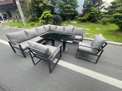 Aluminium garden furniture with rising deals table