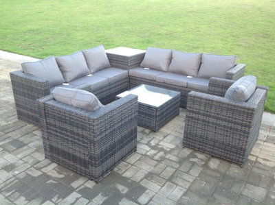 Mixed grey rattan garden furniture sale