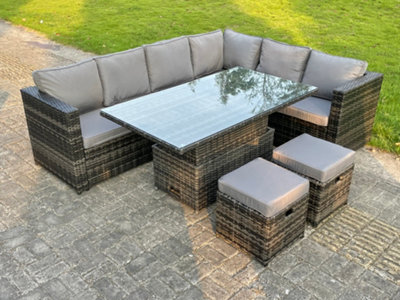 8 seater rattan effect corner sofa sales