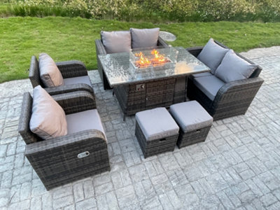 Rattan cube on sale fire pit