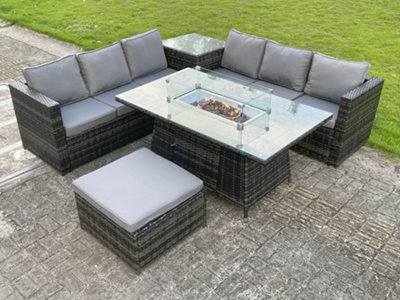 Outdoor sectional with online gas fire pit