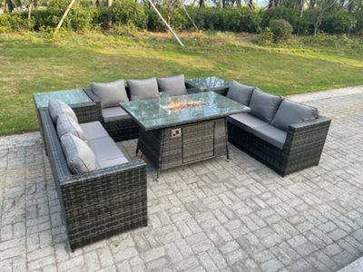 Rattan effect best sale fire pit