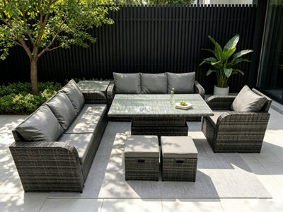 Fimous Outdoor Rattan Garden Furniture Sets Height Adjustable Rising ...