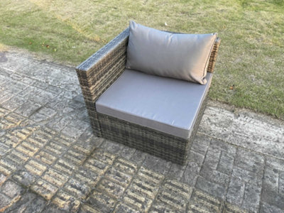 Fimous Outdoor Rattan Single Arm Corner Sofa Chair Garden