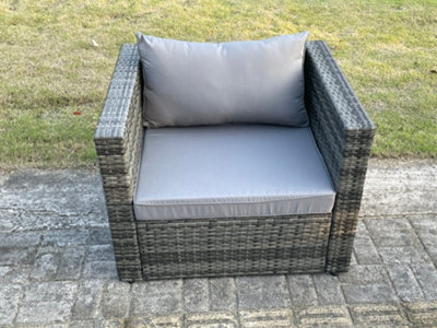 Single grey deals rattan chair