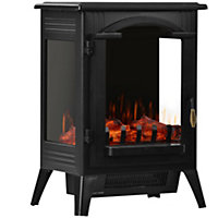 Fimous Portable Electric Fireplace Stove, Indoor Electric Fireplace Heater with Realistic Flame Effect, 2000W Space Heater
