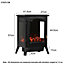 Fimous Portable Electric Fireplace Stove, Indoor Electric Fireplace Heater with Realistic Flame Effect, 2000W Space Heater