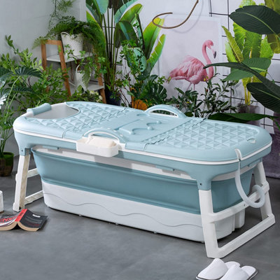 Fimous Portable Foldable Bathtub Adults Free Standing Soaking Bath Tub for Bathroom Spa