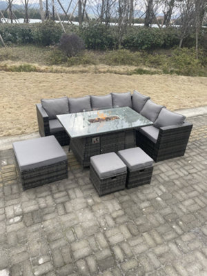 9 seater rattan garden deals sofa set