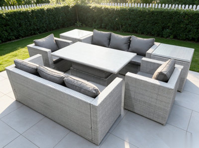 Fimous Rattan Garden Funiture Set Adjustable Rising Lifting Table Sofa ...