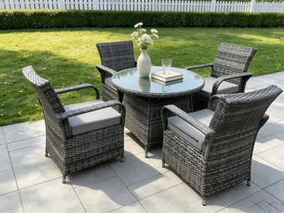 Fimous Rattan Garden Furniture Dining Set Table And Chair Sets PE ...