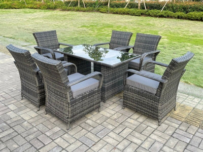 Black wicker patio online dining chairs