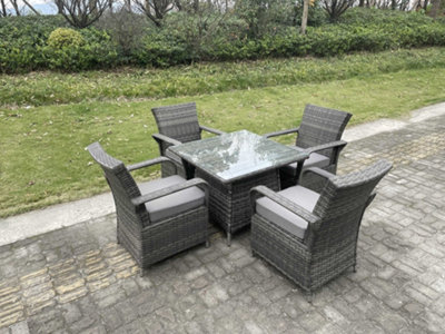 Rattan square deals table set