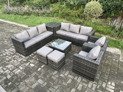 Fimous Rattan Garden Furniture Sofa Set with Armchairs Square