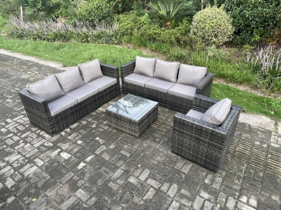 Dark grey rattan garden furniture sale