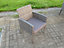 Fimous Rattan High Back Garden Furniture Dining Arm Chair Wicker Patio Outdoor Dark Grey Mixed