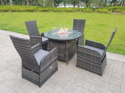 Rattan reclining dining set hot sale