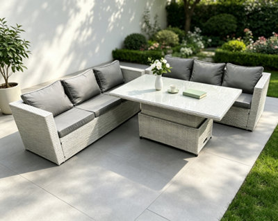 Fimous Rattan Outdoor Garden Funiture Set Height Adjustable Rising ...