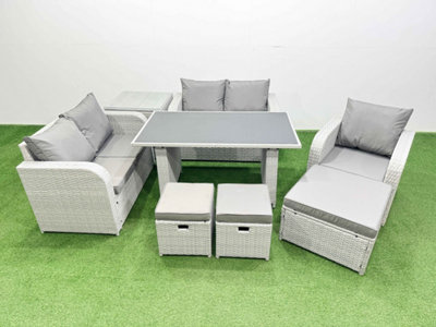 Fimous Rattan Sofa Outdoor Furniture with Dining Table,Side Table,Love ...