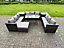 Fimous10 Seater Wicker PE Rattan Outdoor Furniture Lounge Sofa Garden Dining Set with Dining Table Side Tables