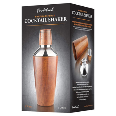 Final Touch Handmade Wood Cocktail Shaker 500ml