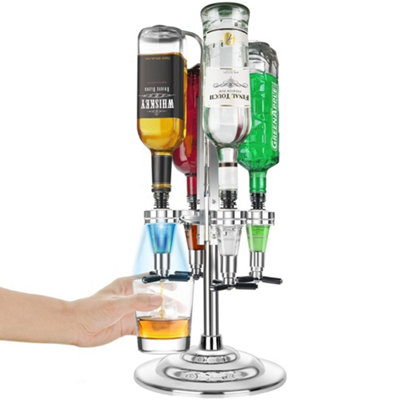 Final Touch LED Rotary 4 Bottle Bar Caddy