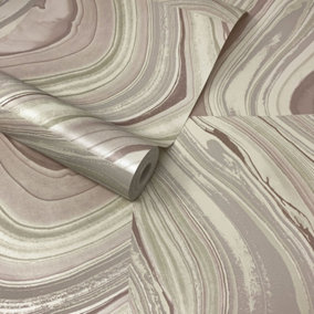 Fine Décor Agate Lilac & Ivory Shimmer Wallpaper