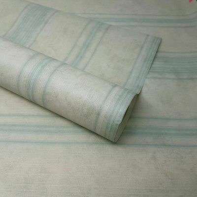 Fine Décor China Just Plains Turquoise White Wallpaper