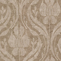 Fine Décor China Onyx Caara Taupe Floral Wallpaper