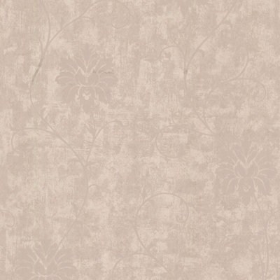 Fine Décor Dahlia Jacobean Texture Taupe Wallpaper