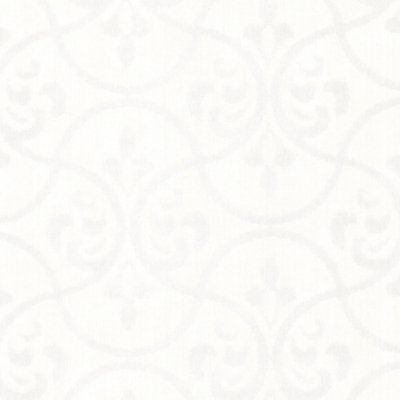 Fine Décor DecorlFine Evolve Open White Floral Damask Wallpaper DIY