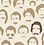 Fine Décor Distinctive Moustache Sidewall Beige White Abstract Wallpaper