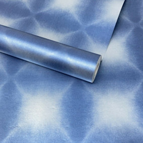 Fine Décor Echo Blue & Silver Shimmer Wallpaper