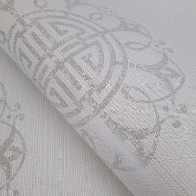 Fine Décor Empress Fountain Medallion Sapphire Wallpaper