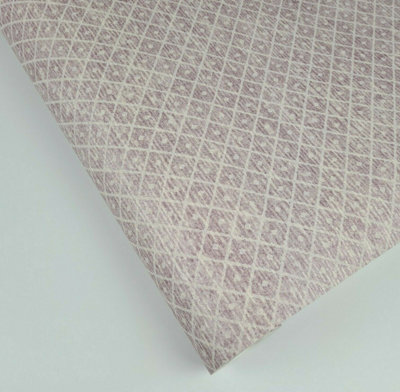 Fine Décor Home Marcel Diamond Cream Plum Wallpaper