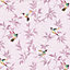 Fine Décor Hummingbirds Lilac Botanical Wallpaper
