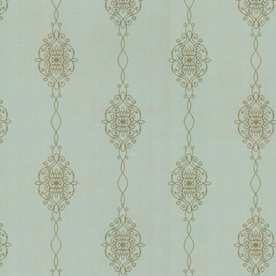 Fine Décor KJ Sparkle Ironwork Stripe Gold Geometric Wallpaper