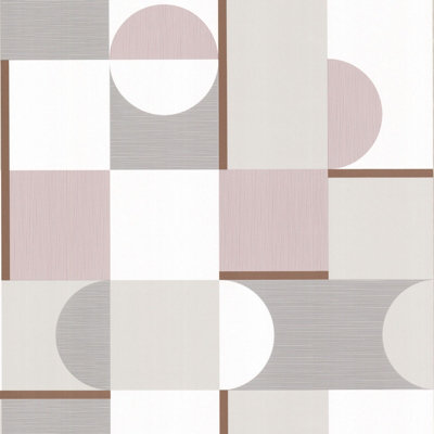 Fine Décor Marino Oslo Pink Grey Rose Wallpaper